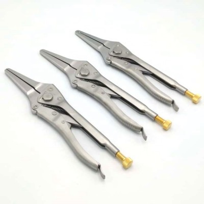 Orthopedic Needle Nose Locking Pliers With Slap Hammer  Gold screw